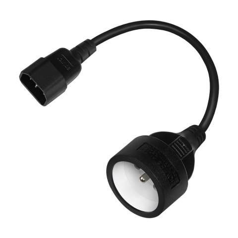 Adapter zasilania IEC C14 - CEE 7/5 (E) 15 cm SAVIO CL-180 Adapter zasilania IEC C14 - CEE 7/5 (E) 15 cm SAVIO CL-180