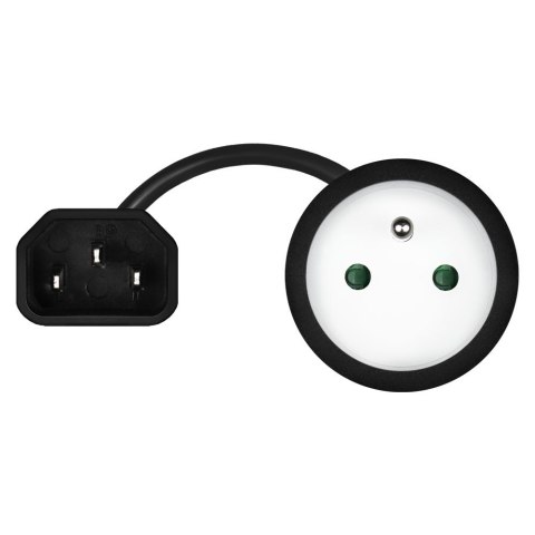 Adapter zasilania IEC C14 - CEE 7/5 (E) 15 cm SAVIO CL-180 Adapter zasilania IEC C14 - CEE 7/5 (E) 15 cm SAVIO CL-180