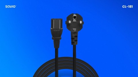 Kabel zasilający CEE 7/7 (E/F) - IEC C13, 5m, CL-181 Kabel zasilający CEE 7/7 (E/F) - IEC C13, 5m, CL-181