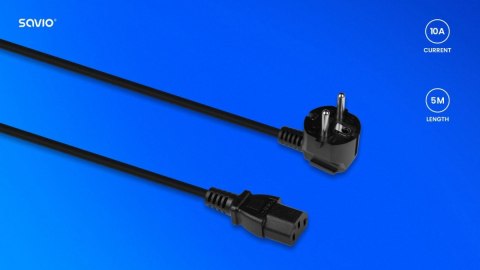 Kabel zasilający CEE 7/7 (E/F) - IEC C13, 5m, CL-181 Kabel zasilający CEE 7/7 (E/F) - IEC C13, 5m, CL-181