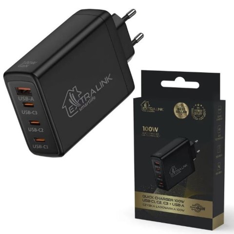 Ładowarka Smart Life Fast Charger 100W GaN 3x USB-C, USB-A Ładowarka Smart Life Fast Charger 100W GaN 3x USB-C, USB-A