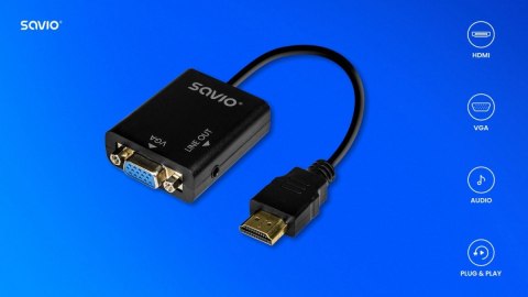 Adapter HDMI-VGA z audio AK-76 Adapter HDMI-VGA z audio AK-76