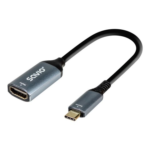Adapter USB-C (M) - HDMI (F), 4K, 60Hz, aluminium, AK-78 Adapter USB-C (M) - HDMI (F), 4K, 60Hz, aluminium, AK-78