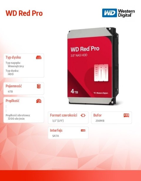 Dysk HDD Red Pro 4TB 3,5 SATA III WD4005FFBX Dysk HDD Red Pro 4TB 3,5 SATA III WD4005FFBX