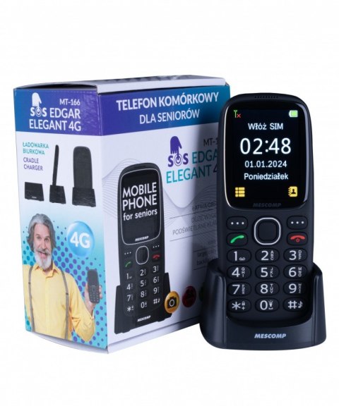Telefon komórkowy dla seniorów Mescomp MT-166 Edgar Elegant 4GB Telefon komórkowy dla seniorów Mescomp MT-166 Edgar Elegant 4GB