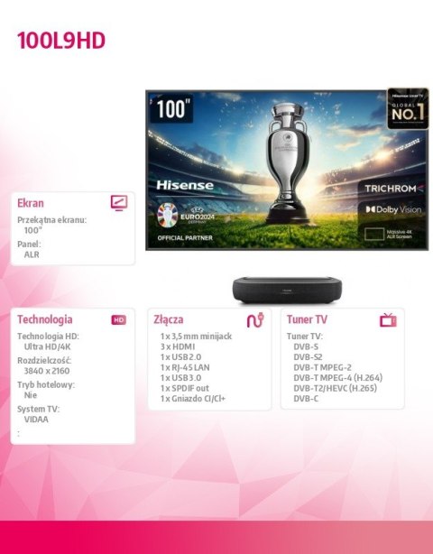 Telewizor Laser TV 100 cali 100L9HD Telewizor Laser TV 100 cali 100L9HD