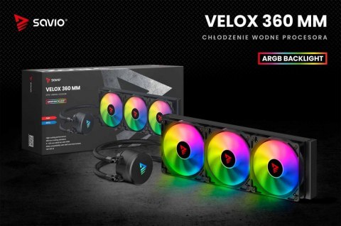 Chłodzenie wodne CPU ARGB VELOX 360mm Chłodzenie wodne CPU ARGB VELOX 360mm
