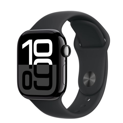 Watch Series 10 GPS + Cellular, koperta 42 mm z aluminium w kolorze onyksu z paskiem sportowym w kolorze czarnym - rozmiar M/L Watch Series 10 GPS + Cellular, koperta 42 mm z aluminium w kolorze onyksu z paskiem sportowym w kolorze czarnym - rozmiar M/L