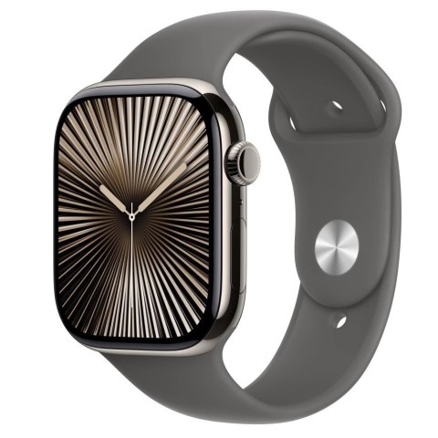 Watch Series 10 GPS + Cellular, koperta 46 mm z tytanu w kolorze naturalnym z paskiem sportowym w kolorze górskiej szarości - ro Watch Series 10 GPS + Cellular, koperta 46 mm z tytanu w kolorze naturalnym z paskiem sportowym w kolorze górskiej szarości - ro