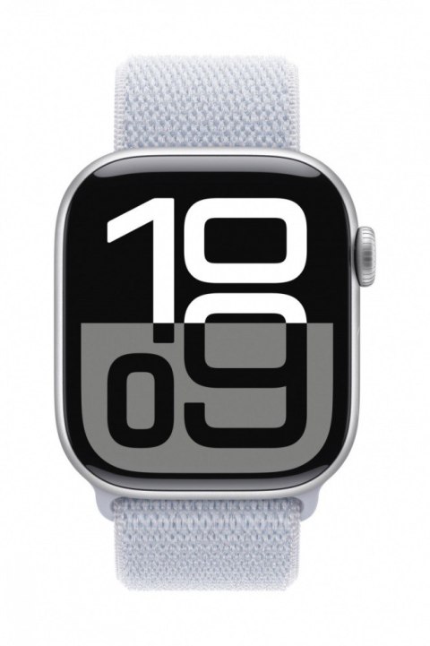 Watch Series 10 GPS, koperta 42 mm z aluminium w kolorze srebrnym z opaską sportową w kolorze błękitnego obłoku Watch Series 10 GPS, koperta 42 mm z aluminium w kolorze srebrnym z opaską sportową w kolorze błękitnego obłoku