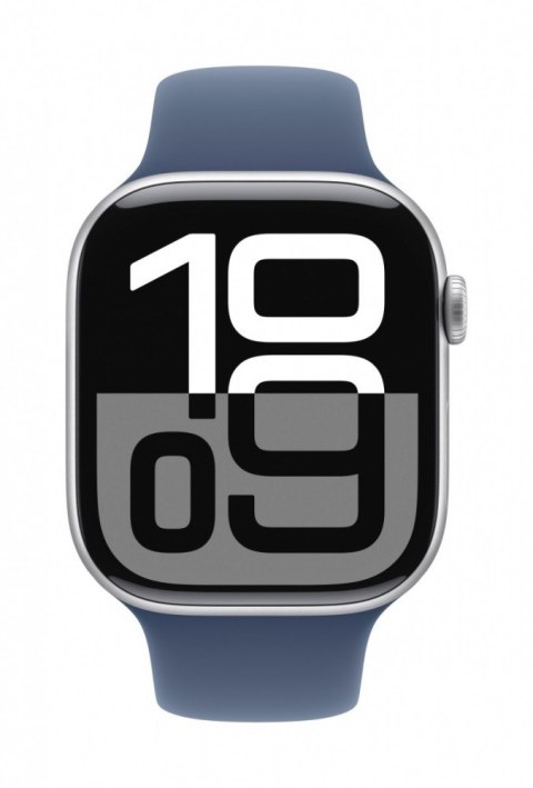 Watch Series 10 GPS, koperta 42 mm z aluminium w kolorze srebrnym z paskiem sportowym w kolorze denim - rozmiar M/L Watch Series 10 GPS, koperta 42 mm z aluminium w kolorze srebrnym z paskiem sportowym w kolorze denim - rozmiar M/L
