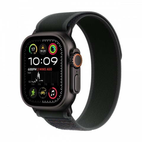 Watch Ultra 2 GPS + Cellular, koperta 49 mm z tytanu w kolorze czarnym z opaską Trial S/M w kolorze czarnym Watch Ultra 2 GPS + Cellular, koperta 49 mm z tytanu w kolorze czarnym z opaską Trial S/M w kolorze czarnym