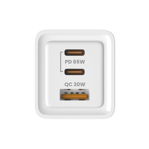 Ładowarka sieciowa 65W GaN LA-07 z kablem typu C-USB typ C 100W 1m, biało-czarna