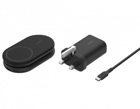 Magnetyczna podstawka ładująca BOOSTCHARGE 2w1 Qi2 15W czarna składana Magnetyczna podstawka ładująca BOOSTCHARGE 2w1 Qi2 15W czarna składana