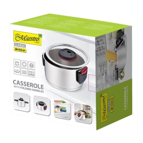 Garnek ze składanymi uchwytami 24cm, 5,5l MR-3530-24 Garnek ze składanymi uchwytami 24cm, 5,5l MR-3530-24