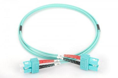 Patch cord światłowodowy FO SC-SC MM 50/125 OM3 duplex LSOH 3m, Turkusowy Patch cord światłowodowy FO SC-SC MM 50/125 OM3 duplex LSOH 3m, Turkusowy