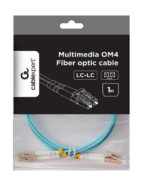Kabel światłowodowy wielomodowy duplex OM4 50/125, LC/LC, 1 m Kabel światłowodowy wielomodowy duplex OM4 50/125, LC/LC, 1 m