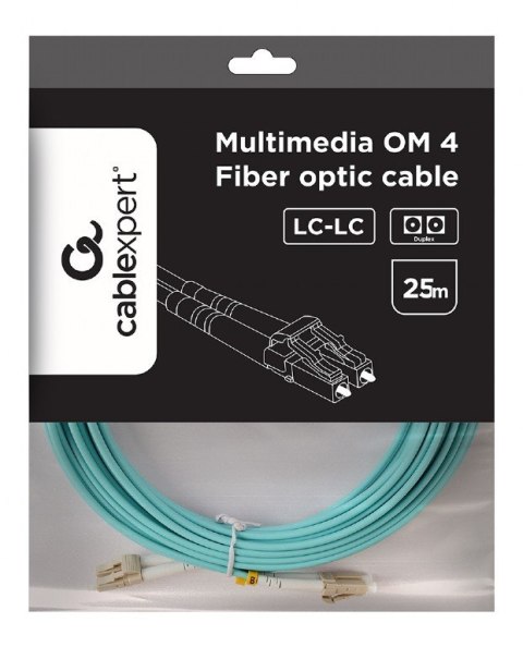 Kabel światłowodowy wielomodowy duplex OM4 50/125,LC/LC,25m Kabel światłowodowy wielomodowy duplex OM4 50/125,LC/LC,25m