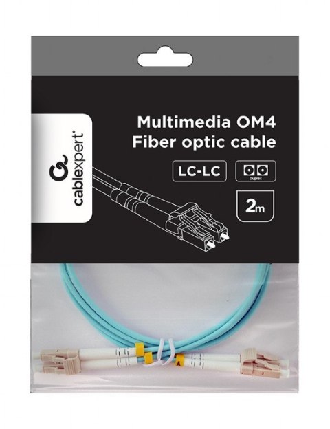 Kabel światłowodowy wielomodowy duplex OM4 50/125, LC/LC, 2m Kabel światłowodowy wielomodowy duplex OM4 50/125, LC/LC, 2m