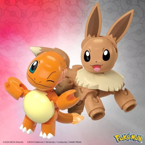 Klocki Mega Pokemon Pokeball 2-pak Charmander i Eevee Klocki Mega Pokemon Pokeball 2-pak Charmander i Eevee