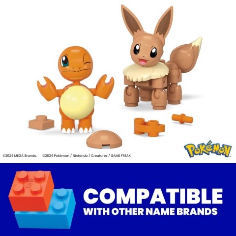 Klocki Mega Pokemon Pokeball 2-pak Charmander i Eevee Klocki Mega Pokemon Pokeball 2-pak Charmander i Eevee