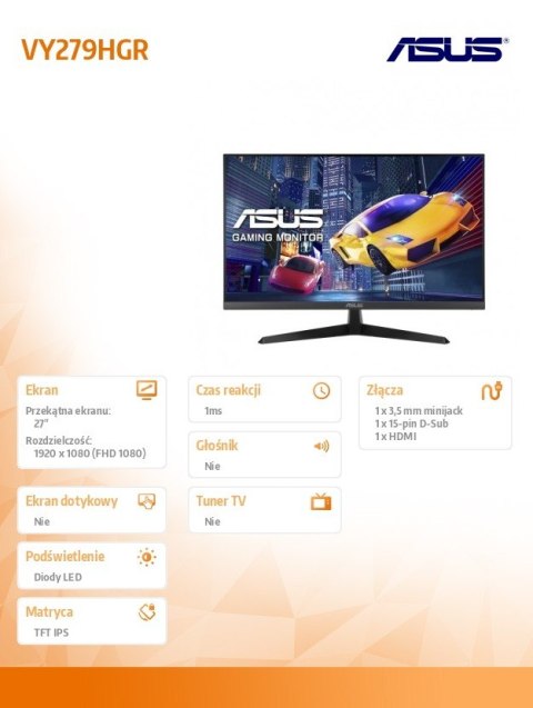 Monitor 27 cali VY279HGR IPS HDMI 120Hz FHD Monitor 27 cali VY279HGR IPS HDMI 120Hz FHD