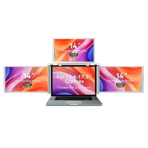 Przenośne monitory do laptopa Smart Life S680 14 cali, 3 monitory IPS, 1080p Full HD