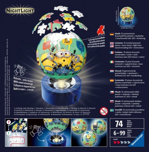 Puzzle 3D Świecąca Kula Minionki Puzzle 3D Świecąca Kula Minionki