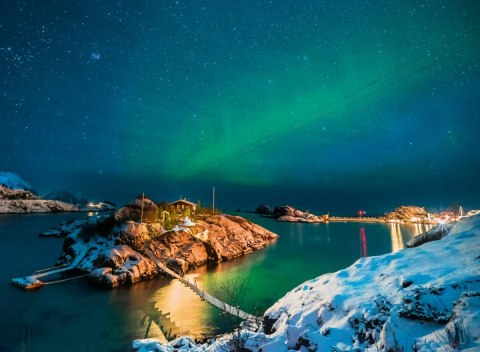 Puzzle 500 elementów Zorza polarna nad Bergsfjord Puzzle 500 elementów Zorza polarna nad Bergsfjord