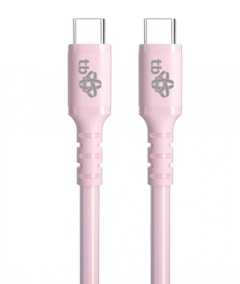 Kabel USB C - USB C 60W żelowy 1m różowy Kabel USB C - USB C 60W żelowy 1m różowy