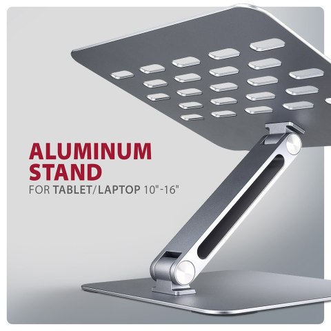 STND-LQ Podstawa do laptopów aluminiowa 10-16" cali, regulowane kąty nachylenia