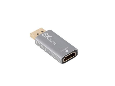 Adapter Displayport(M)- HDMI(F)8K srebrny Adapter Displayport(M)- HDMI(F)8K srebrny