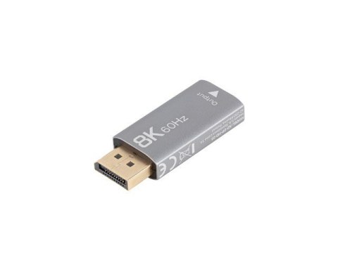 Adapter Displayport(M)- HDMI(F)8K srebrny Adapter Displayport(M)- HDMI(F)8K srebrny