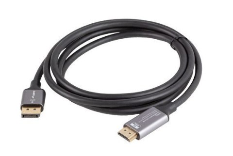 Kabel Displayport(M)-HDMI(M)1.8M 4K czarno-srebrny Kabel Displayport(M)-HDMI(M)1.8M 4K czarno-srebrny