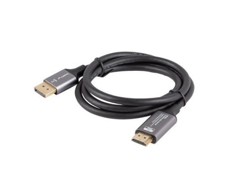 Kabel Displayport(M)-HDMI(M) 1M 4K czarno-srebrny Kabel Displayport(M)-HDMI(M) 1M 4K czarno-srebrny