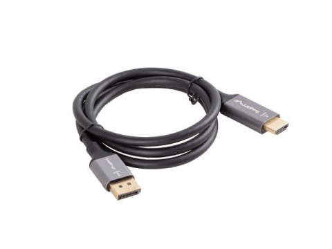 Kabel Displayport(M)-HDMI(M) 1M 4K czarno-srebrny Kabel Displayport(M)-HDMI(M) 1M 4K czarno-srebrny