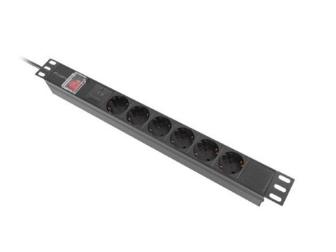 Listwa zasilająca rack PDU 19 cali 1U 16A 5xschuko 2m czarna Listwa zasilająca rack PDU 19 cali 1U 16A 5xschuko 2m czarna