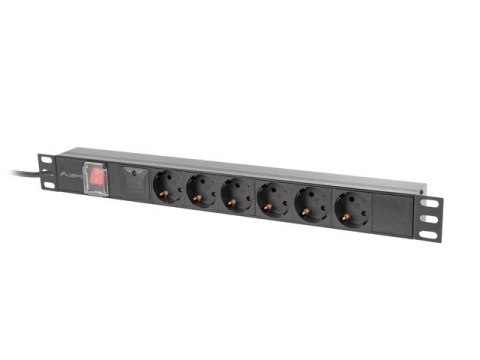Listwa zasilająca rack PDU 19 cali 1U 16A 6x230V schuko 2m czarna Listwa zasilająca rack PDU 19 cali 1U 16A 6x230V schuko 2m czarna