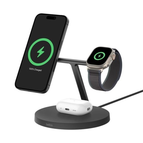 Ładowarka Boost Charge Pro 3w1 Qi2 15W regulowana, czarna Ładowarka Boost Charge Pro 3w1 Qi2 15W regulowana, czarna