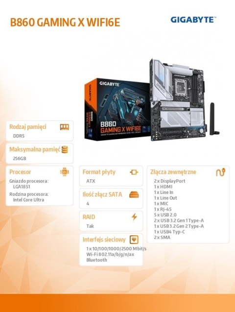Płyta główna B860 GAMING X WIFI6E