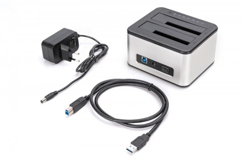 Stacja dokująca USB 3.0 Super Speed do 2x SSD/HDD 2.5/3.5" SATA III max.2x20TB z funkcją klonowania Stacja dokująca USB 3.0 Super Speed do 2x SSD/HDD 2.5/3.5" SATA III max.2x20TB z funkcją klonowania