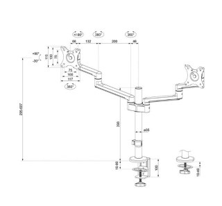 Uchwyt biurkowy DS60-425BL2 2LCD
