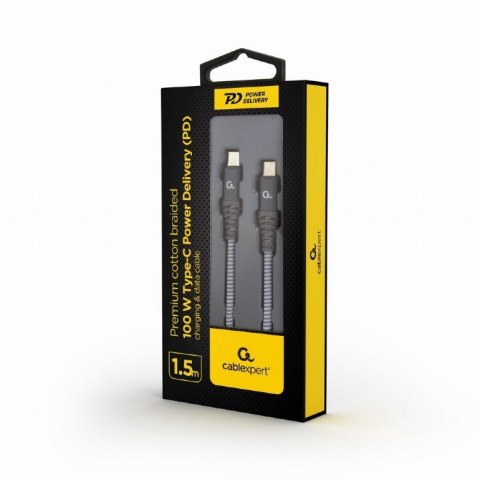 Kabel USB-C do USB-C 100W Power Delivery 1.5m Kabel USB-C do USB-C 100W Power Delivery 1.5m