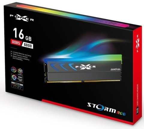 Pamięć DDR5 XPOWER Storm RGB 16GB/6000 1*16GB CL36 szara Pamięć DDR5 XPOWER Storm RGB 16GB/6000 1*16GB CL36 szara