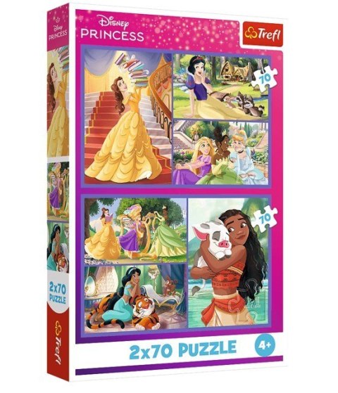 Puzzle 2x70 elementów Księżniczki Disneya Bajkowe dni Puzzle 2x70 elementów Księżniczki Disneya Bajkowe dni