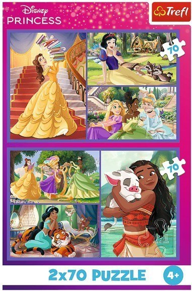 Puzzle 2x70 elementów Księżniczki Disneya Bajkowe dni Puzzle 2x70 elementów Księżniczki Disneya Bajkowe dni