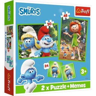 Puzzle 2w1 puzzle i memos Wesołe Zabawy Smerfów
