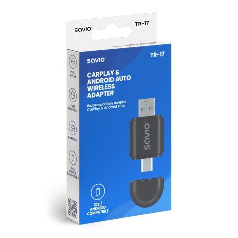 Bezprzewodowy adapter CarPlay & Android Auto TR-17