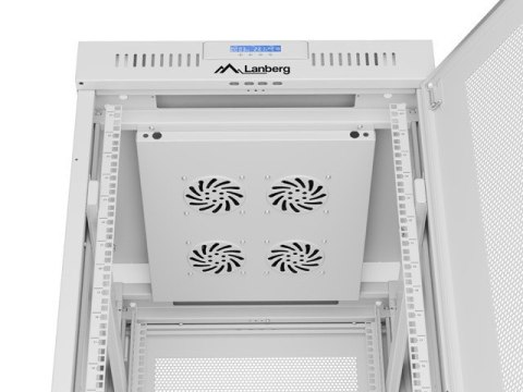 Szafa instalacyjna rack stojąca 19 cali 27U 600x800 drzwi perforowane LCD szara (Flat pack)