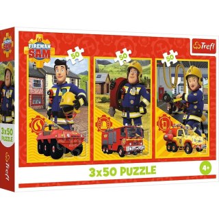 Puzzle 3x50 elementów Ekipa z remizy Strażak Sam